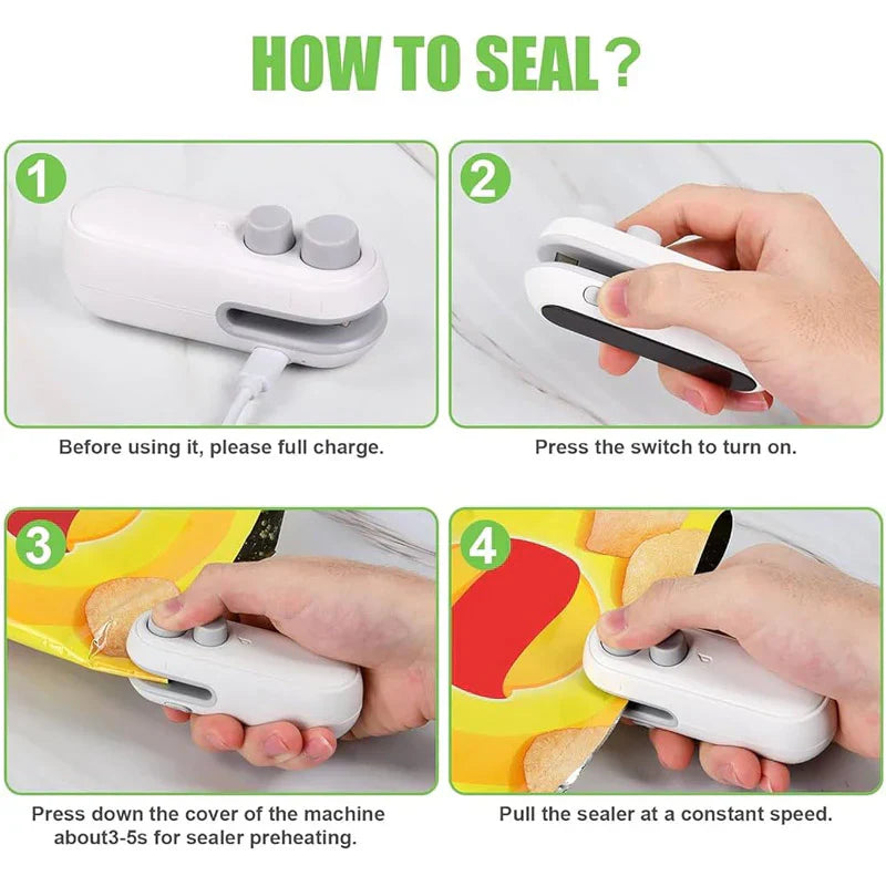 2 In 1 Bag Sealer Rechargeable Heavy Duty {CUTTER +SEALER)