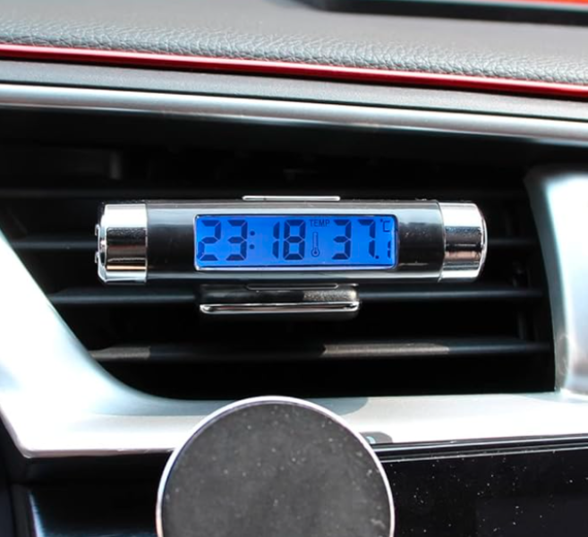 2 in 1 Car Digital Clock and Thermometer