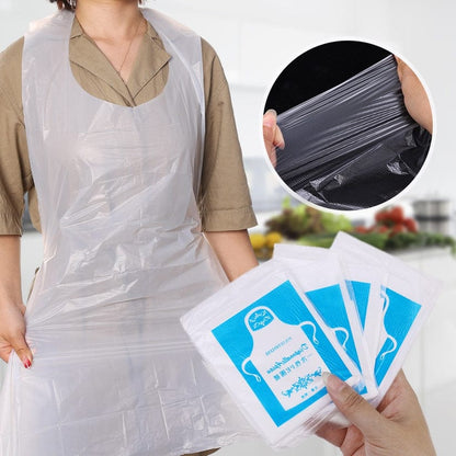 10 PCs Disposable Waterproof Plastic Aprons