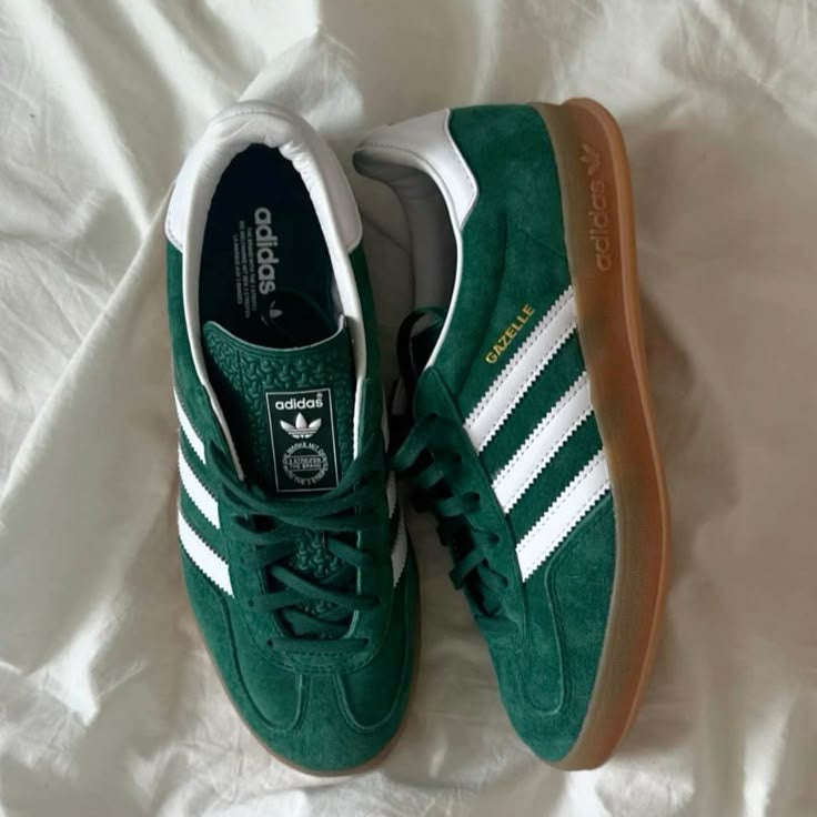Adidas Gazelle Indoor Shoes – Collegiate Green / Cloud White