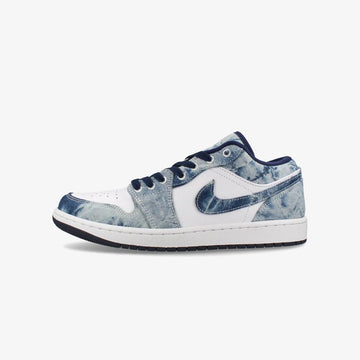 Air Jordan 1 Low "Washed Denim" Custom Rhinestone Sneakers